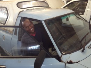 Phumlani in his new car