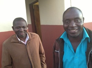 Trust Moyo on the right who runs a home church in Khambi. We are blessed to know him.