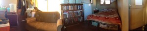 Panoramic inside shot of half our house