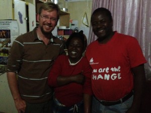 Caleb with Bernard and Mabel Mathe