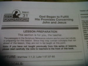 New Tribes Mission material. We are now in the New Testament