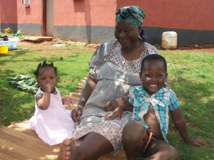 Gogo with her grandchildren before she passed away.