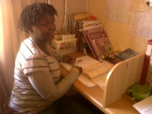 Rosie Wells doing her schooling