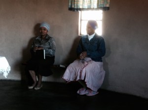 Celani and MaNtombela before the Church meeting starts