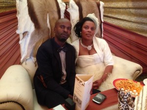 Mr and Mrs Dludla, whose wedding Salvador was asked to give a small message.