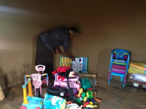 Giving toys to Sicelo Creche