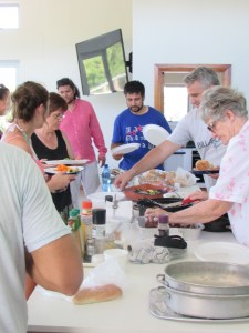 Enjoying a Braai with the brethren of Coming King Ministries