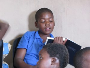 Sabelo reads the bible