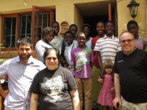 With Alan and Sue's kids.