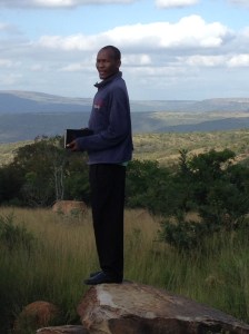 Phumlani preaching the gospel in Esihlenzeni.