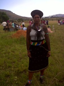 Traditional Zulu dress for women.