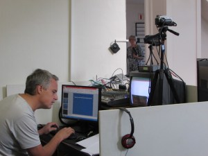 Lee at sound desk at CKM