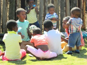 Kids enjoying refreshments after kids club