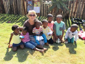 Di with Kids from Kids Club