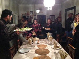 With the young people at cell group