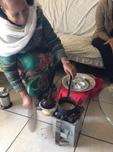 Roasting the coffee beans