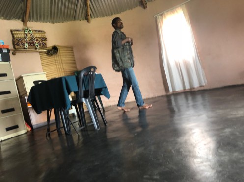 Picture of Mr Mbuyisa sharing his testimony with a lot of enthusiasm.